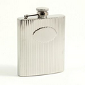 Stainless Medallion Center Flask - 7 Oz.